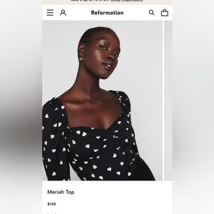 Reformation Meriah Top Heart Print
